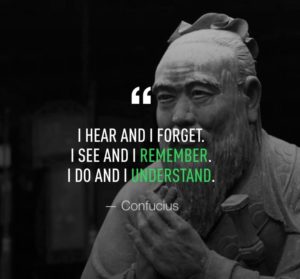With Confucius and Ergonomics, the effective lesson is when they sit in the chair and adjust it themselves. When they do, they understand. 